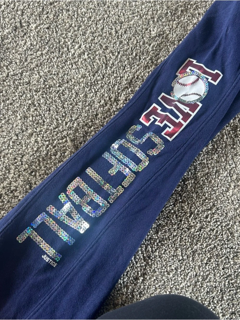 [Justice] Blue Softball Sequin Joggers